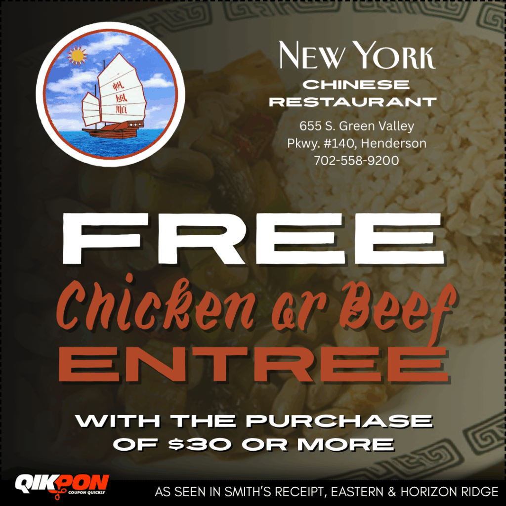 NEW YORK Chinese Restaurant - FREE Chicken or Beef Entree