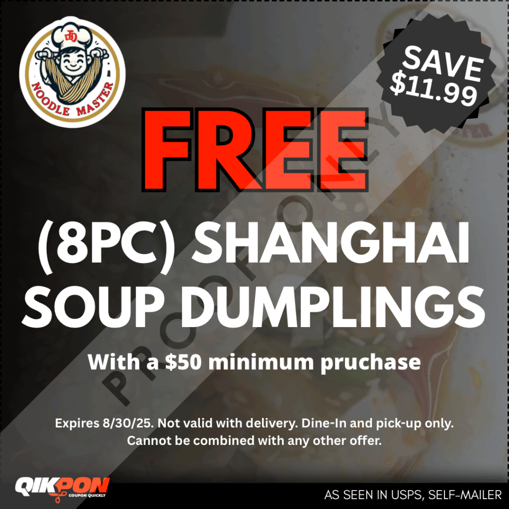 Noodle Master - FREE (8PC) Shanghai Soup Dumplings